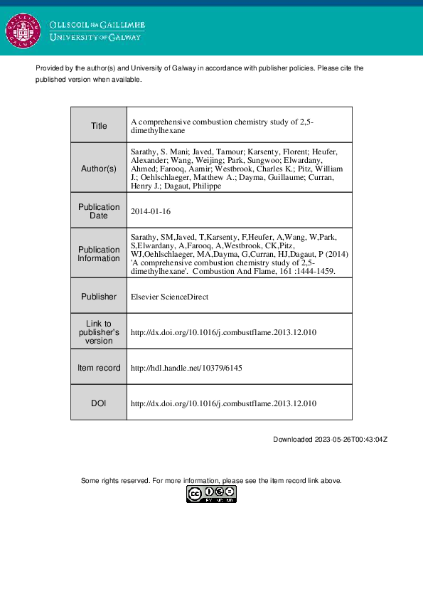(PDF) A comprehensive experimental and kinetic modeling study of ...