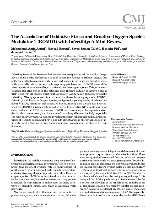 (PDF) The Association of Oxidative Stress and Reactive Oxygen Species ...