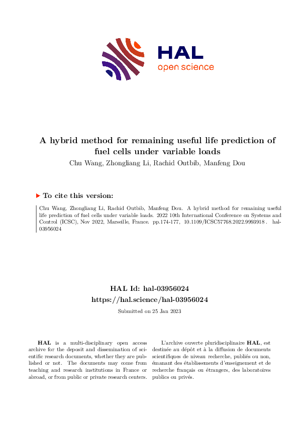 (PDF) A hybrid method for remaining useful life prediction of fuel ...