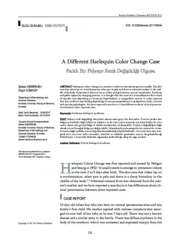 (PDF) A Different Harlequin Color Change Case