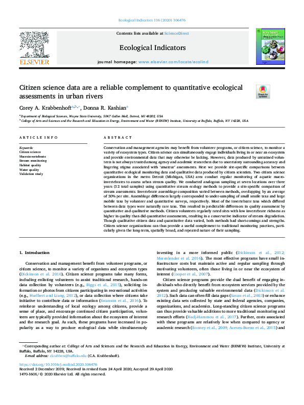 (PDF) Citizen science data are a reliable complement to quantitative ...