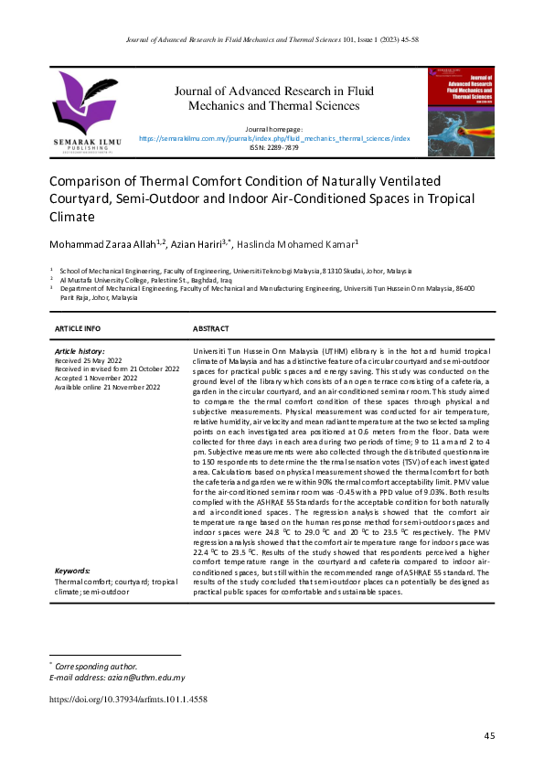 (PDF) Comparison of Thermal Comfort Condition of Naturally Ventilated ...
