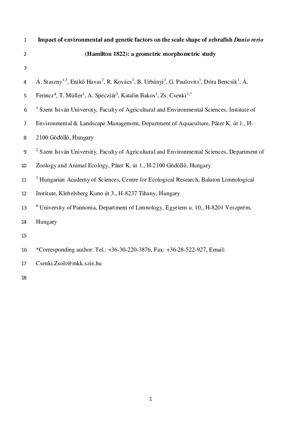 (PDF) Impact of environmental and genetic factors on the scale shape of ...