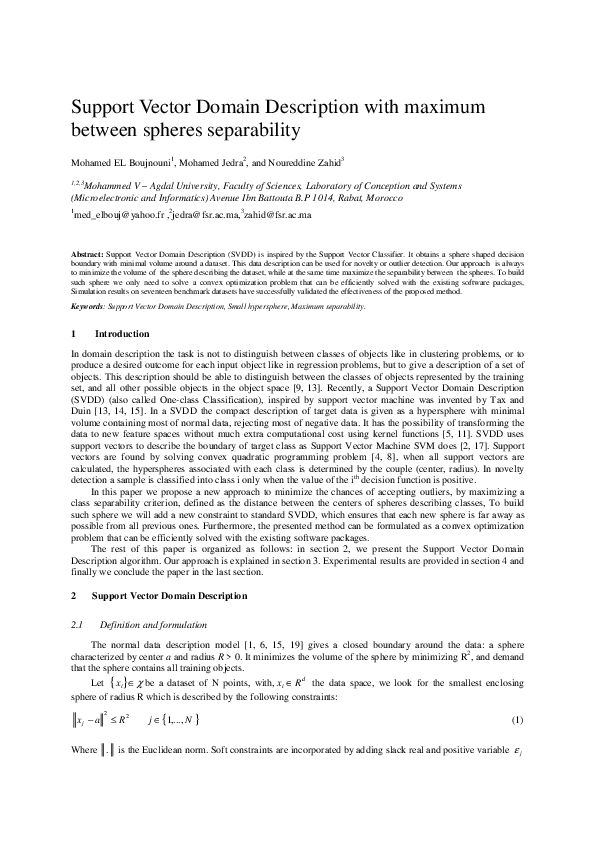(PDF) Support Vector Domain Description with Maximum Between Spheres ...