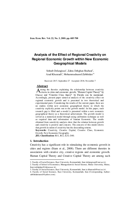 (PDF) The Analysis of the Effect of Regional Creativity on Regional ...