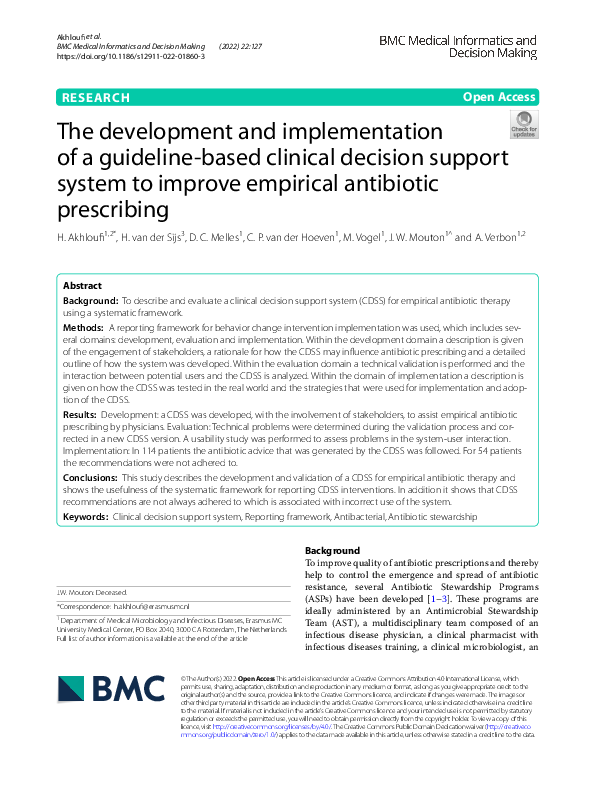 (PDF) The development and implementation of a guideline-based clinical ...