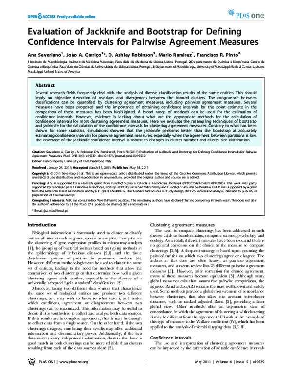 (PDF) Evaluation of Jackknife and Bootstrap for Defining Confidence ...