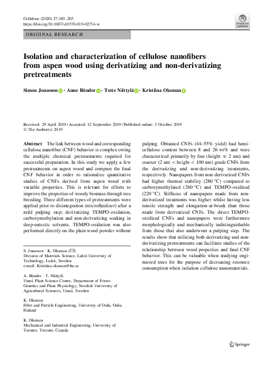 (PDF) Isolation and characterization of cellulose nanowhiskers from oil ...