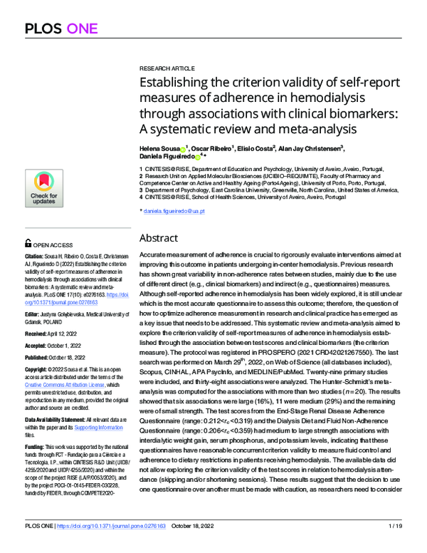 (PDF) Establishing the criterion validity of self-report measures of ...