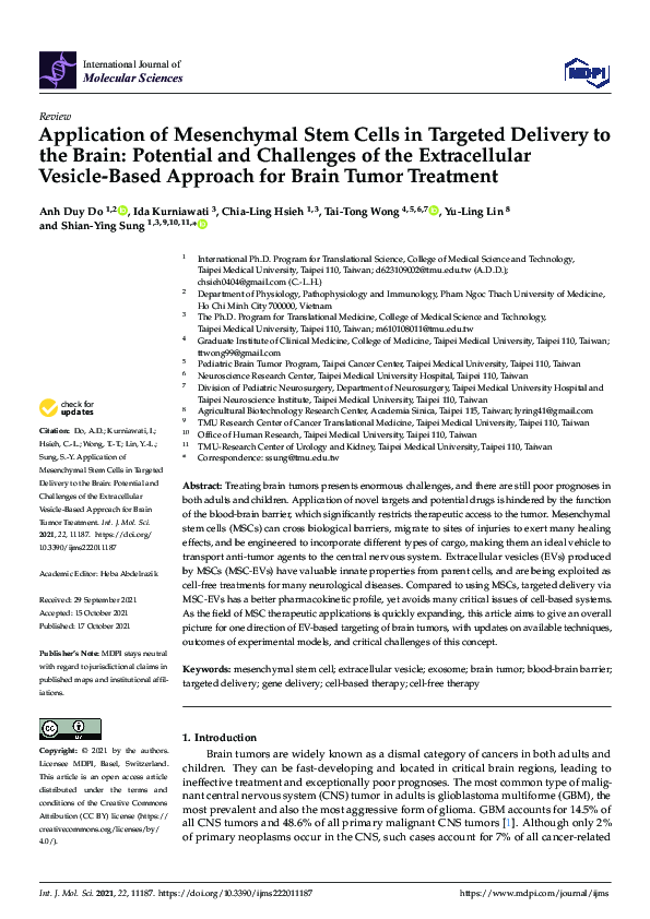 (PDF) Application of Mesenchymal Stem Cells in Targeted Delivery to the ...