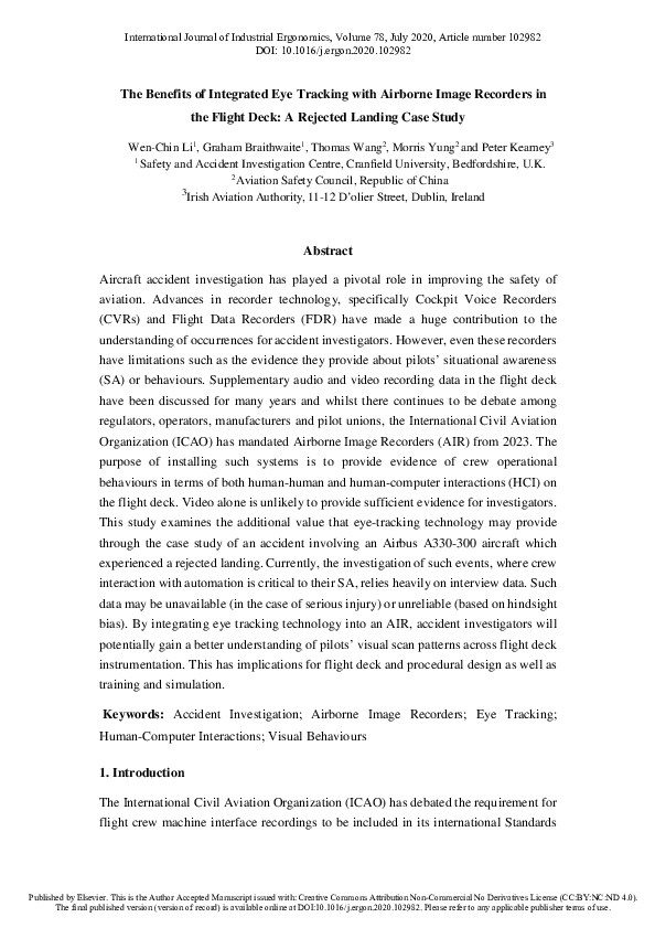 (PDF) The benefits of integrated eye tracking with airborne image ...