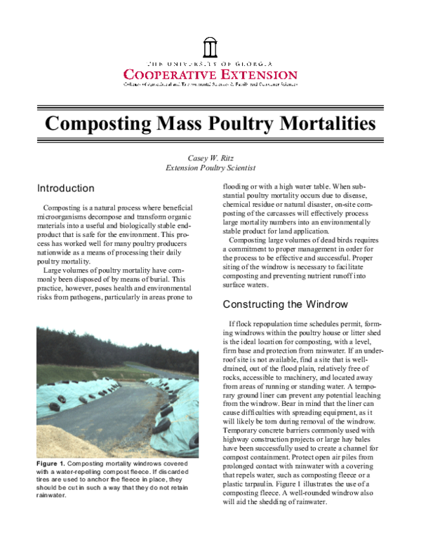 (PDF) Composting mass poultry mortalities