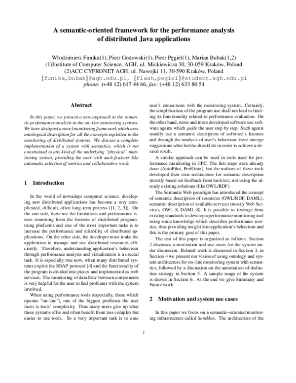 (PDF) A semantic-oriented framework for the performance analysis of ...