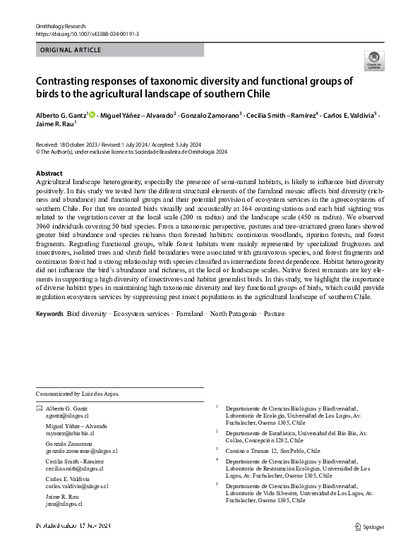 (PDF) Contrasting responses of taxonomic diversity and functional ...