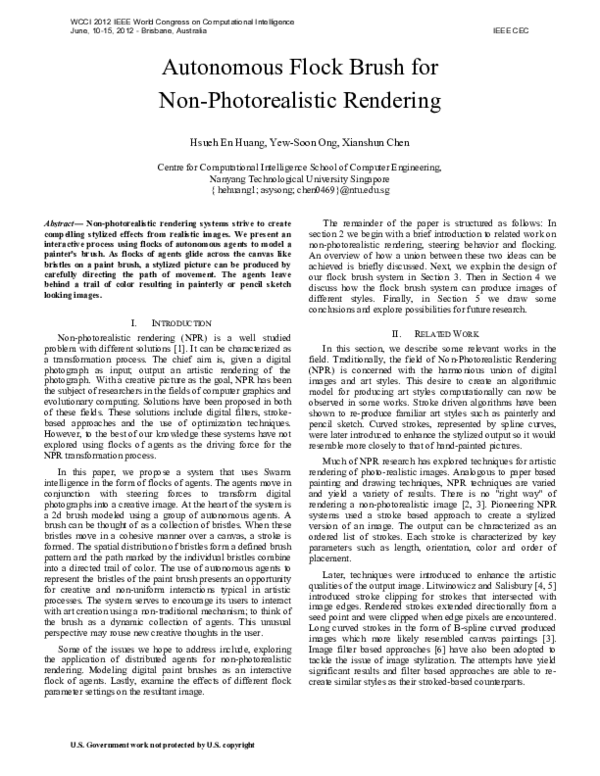 (PDF) Autonomous flock brush for non-photorealistic rendering