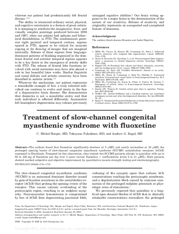 (PDF) Treatment of slow-channel congenital myasthenic syndrome with ...