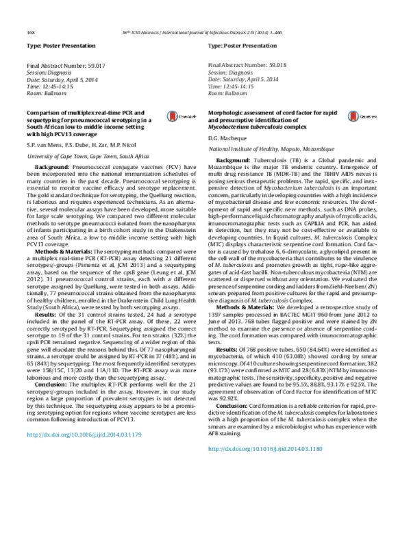 (PDF) Comparison of multiplex real-time PCR and sequetyping for ...