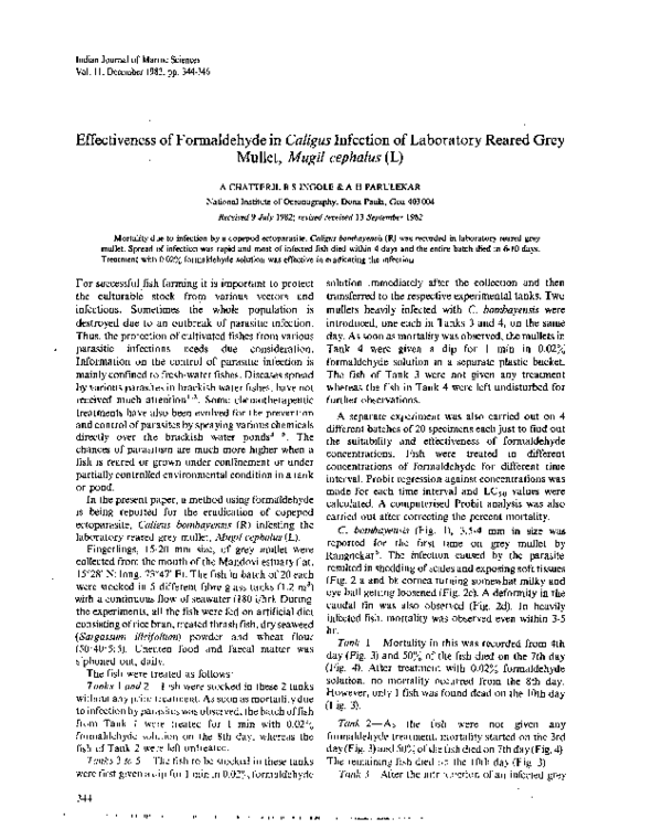 (PDF) Effectiveness of formaldehyde in Caligus infection of laboratory ...