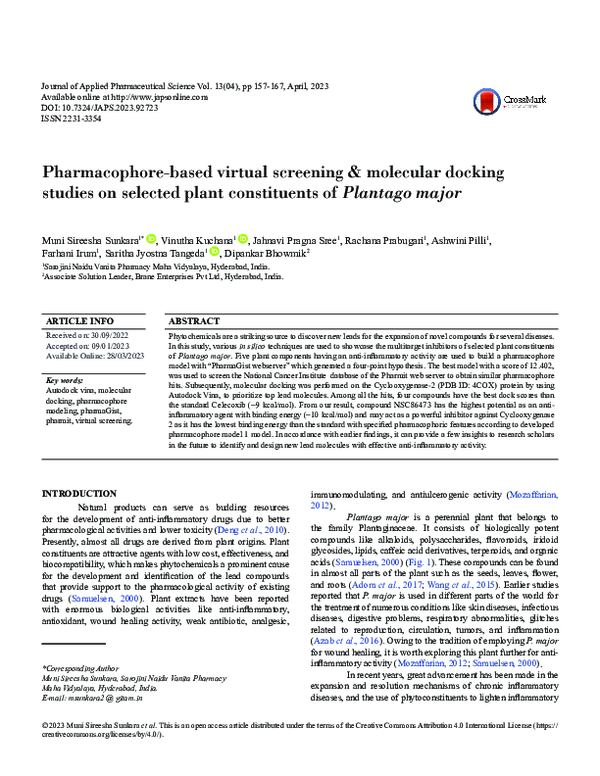 (PDF) Pharmacophore-based virtual screening & molecular docking studies ...