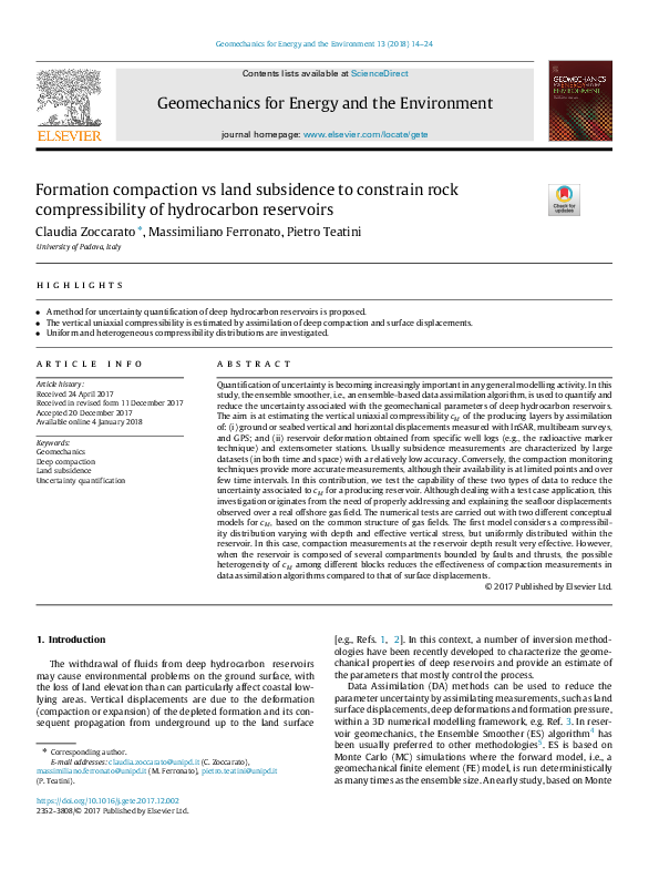 (PDF) Formation compaction vs land subsidence to constrain rock ...