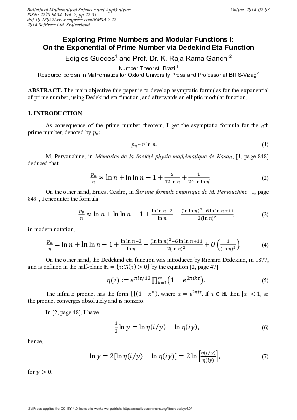 Exploring Prime Numbers and Modular Functions I: On the Exponential of Prime Number via Dedekind Eta Function