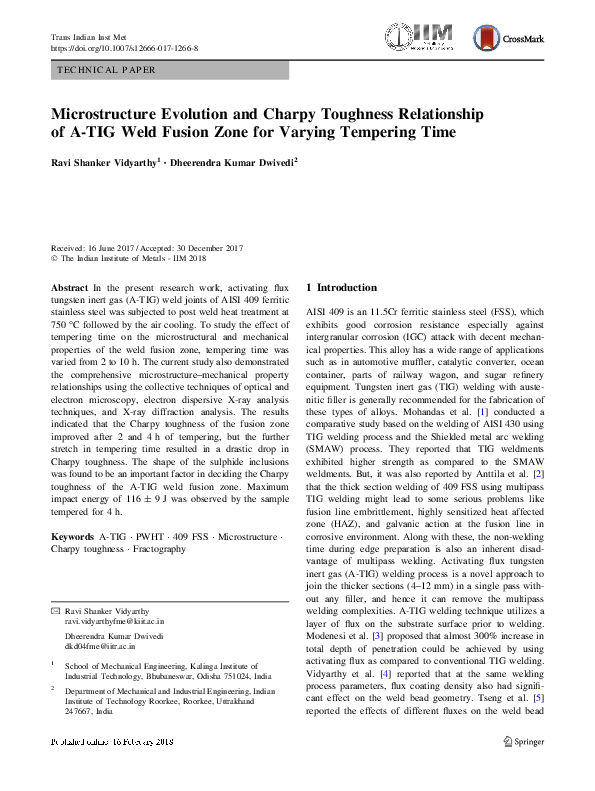 (PDF) Microstructure Evolution and Charpy Toughness Relationship of A ...
