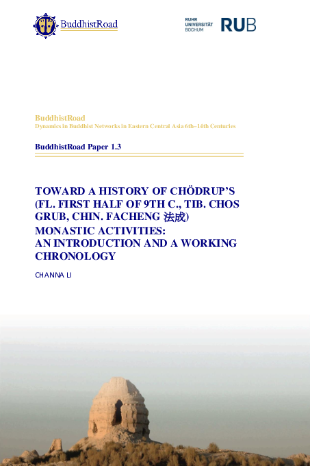 PDF) Toward a History of Chos grub/Chödrup's Monastic Activities