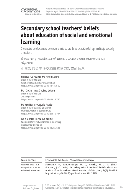 (PDF) Secondary school teachers' beliefs about education of social and ...