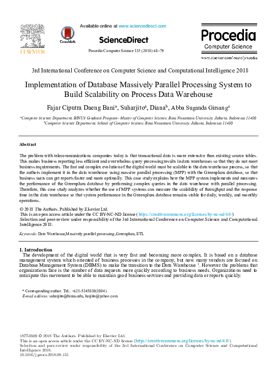 (PDF) Implementation of Database Massively Parallel Processing System ...