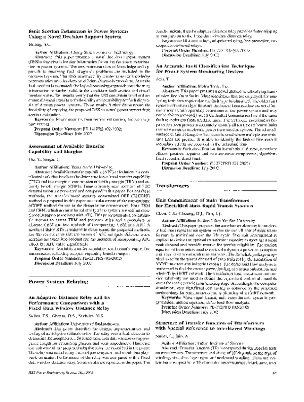 (PDF) An adaptive distance relay and its performance comparison with a ...