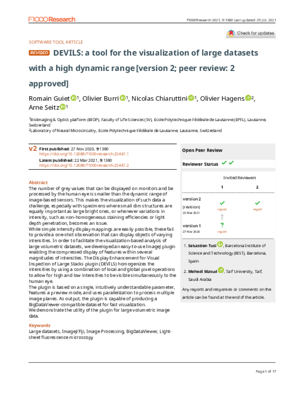 (PDF) DEVILS: a tool for the visualization of large datasets with a ...