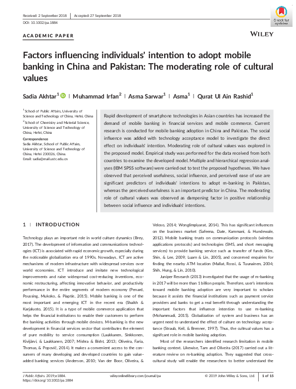(PDF) Factors influencing individuals' intention to adopt mobile ...