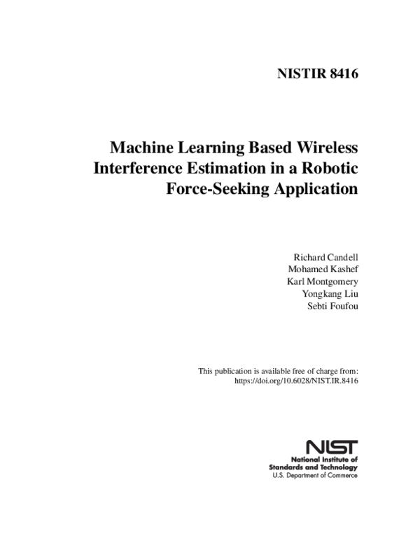 (PDF) Machine learning based wireless interference estimation in a ...