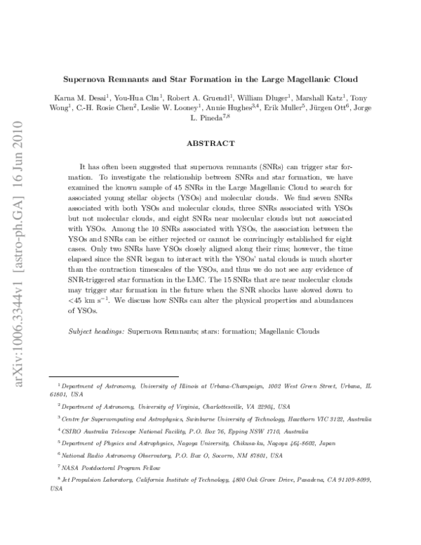 (PDF) Supernova Remnants and Star Formation in the Large Magellanic Cloud