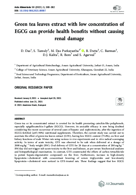 (PDF) Green tea leaves extract with low concentration of EGCG can ...