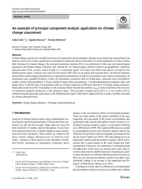 (PDF) An example of principal component analysis application on climate ...