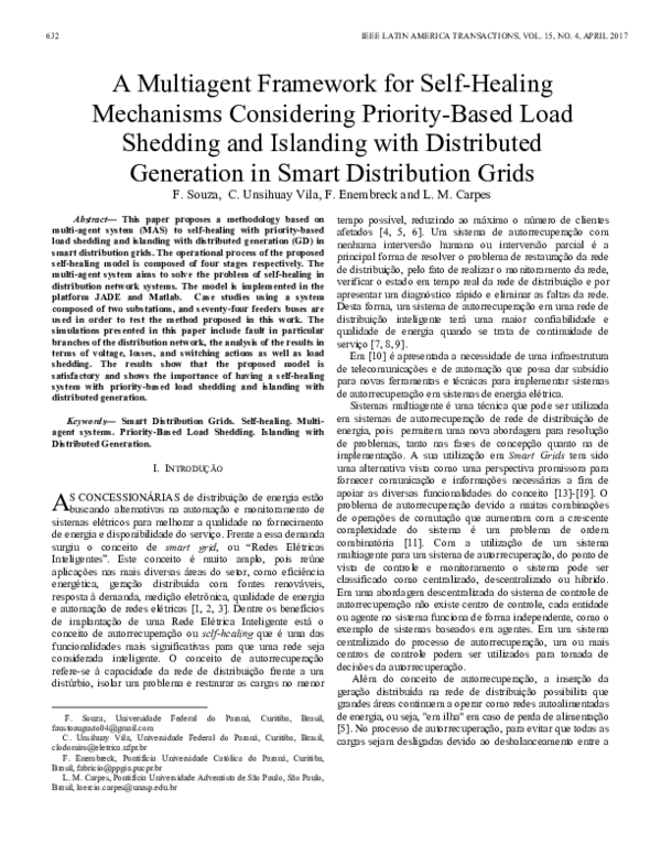 (PDF) A Multiagent Framework for Self-Healing Mechanisms Considering ...