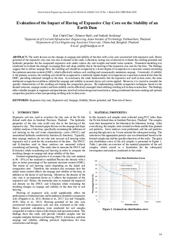 (PDF) Evaluation of the Impact of Having of Expansive Clay Core on the ...