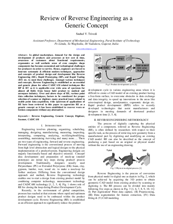 (PDF) Review of Reverse Engineering as a Generic Concept