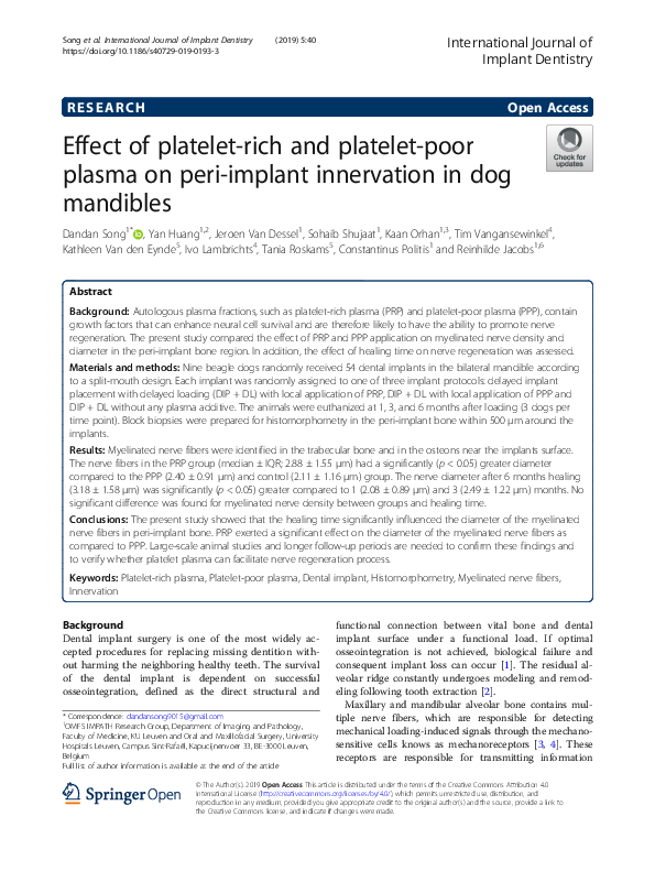 (PDF) Effect of platelet-rich and platelet-poor plasma on peri-implant ...