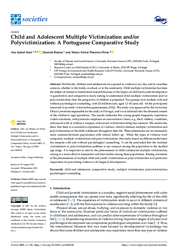(PDF) Child and Adolescent Multiple Victimization and/or ...