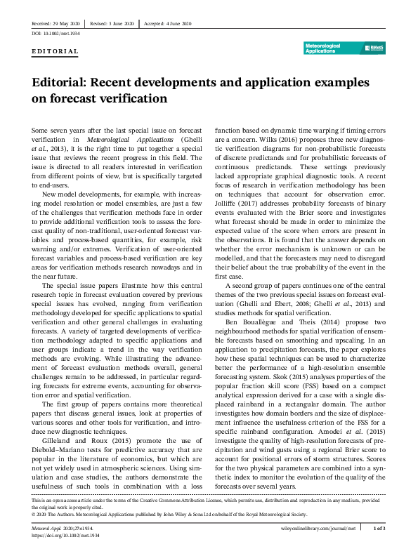 (PDF) Editorial: Recent developments and application examples on ...