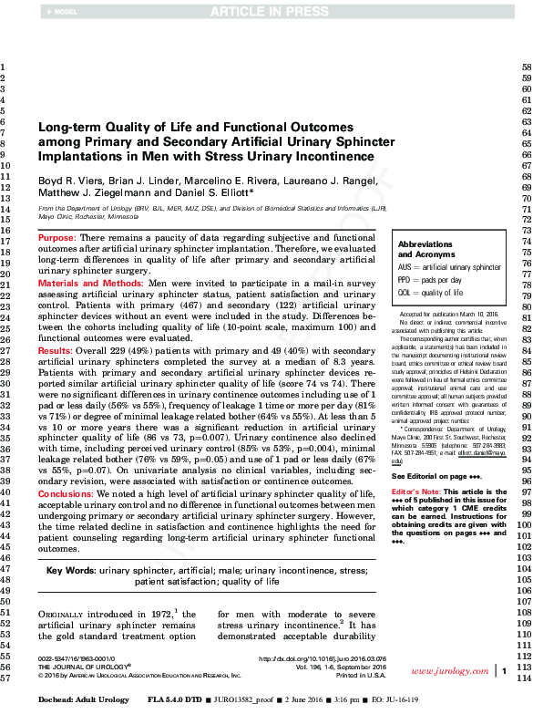(PDF) Long-term quality of life and functional outcomes in adults ...