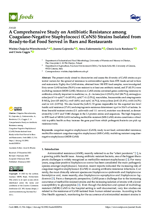 (PDF) A Comprehensive Study on Antibiotic Resistance among Coagulase ...