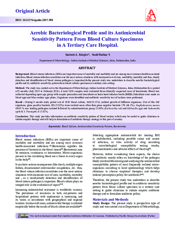(PDF) Aerobic bacteriological profile and its antimicrobial sensitivity ...