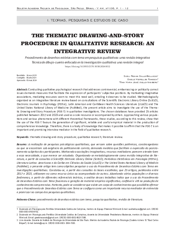 (PDF) THE THEMATIC DRAWING-AND-STORY PROCEDURE IN QUALITATIVE RESEARCH ...