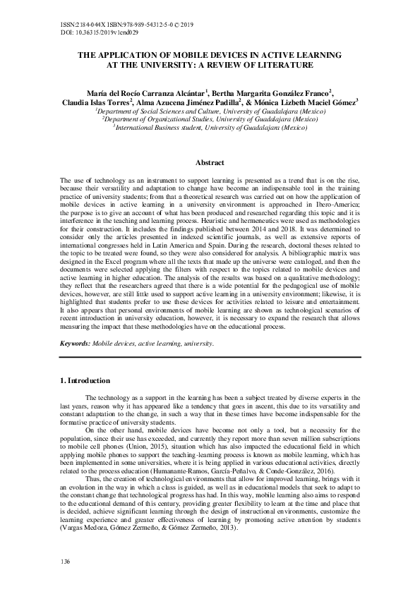 (PDF) The Application of Mobile Devices in Active Learning at the ...