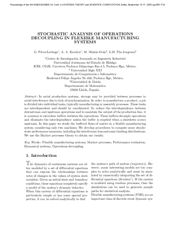 (PDF) Stochastic analysis of operations decoupling in flexible ...