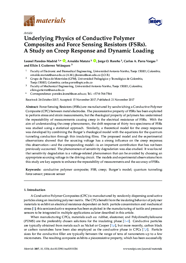 (PDF) Underlying Physics of Conductive Polymer Composites and Force ...