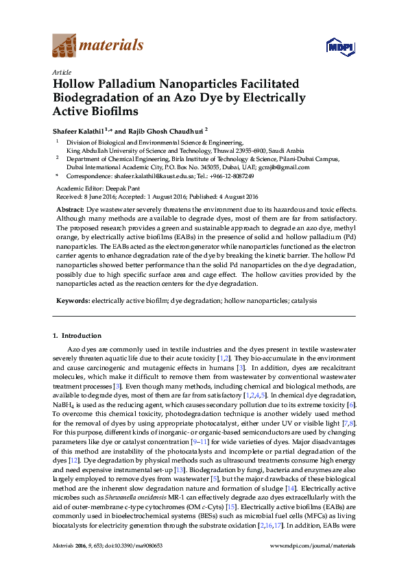 (PDF) Hollow Palladium Nanoparticles Facilitated Biodegradation of an ...